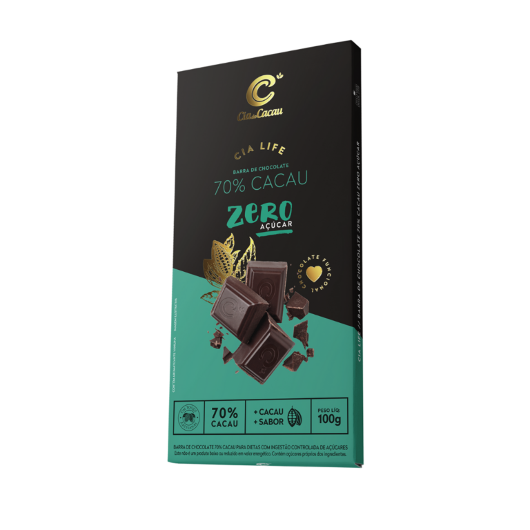 Barra de chocolate zero 70% cacau Cia Life 85g