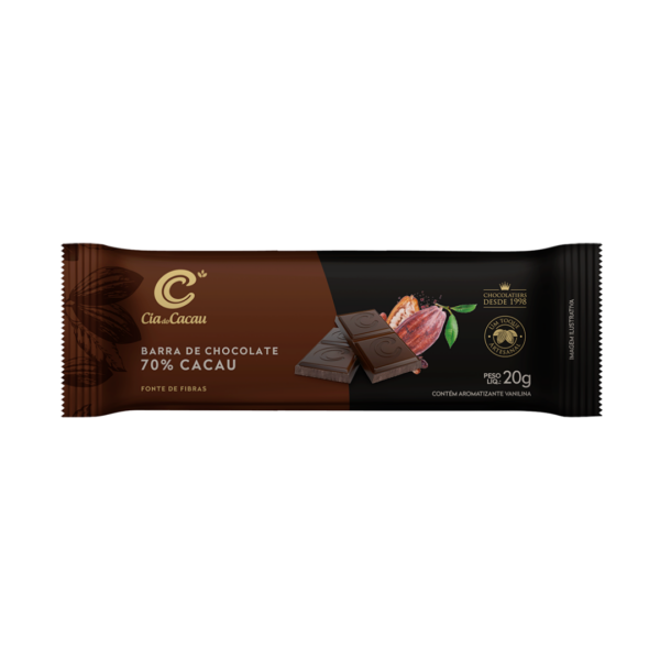 Barra de chocolate 70% cacau 20g