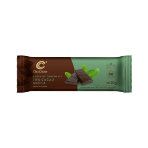 Barra de chocolate 70% cacau menta 20g