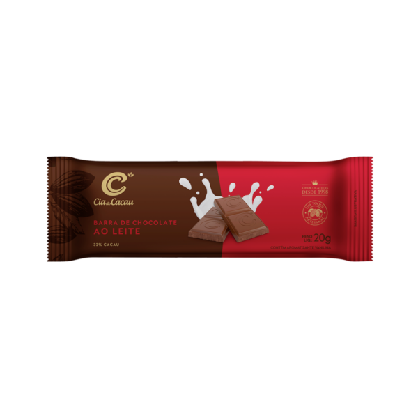Barra de chocolate ao leite 20g