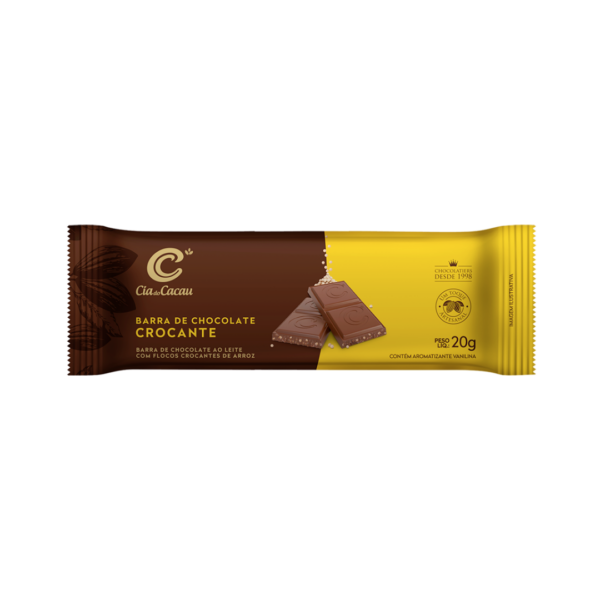 Barra de chocolate crocante 20g