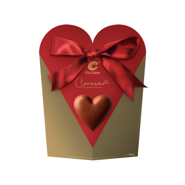 Coração de chocolate ao leite 80g