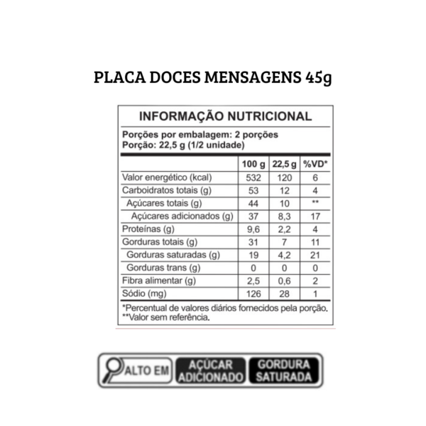 Placa de chocolate ao leite Doces Mensagens 45g - Image 2