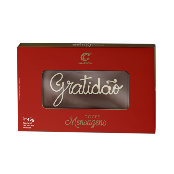 Placa de chocolate ao leite Doces Mensagens 45g
